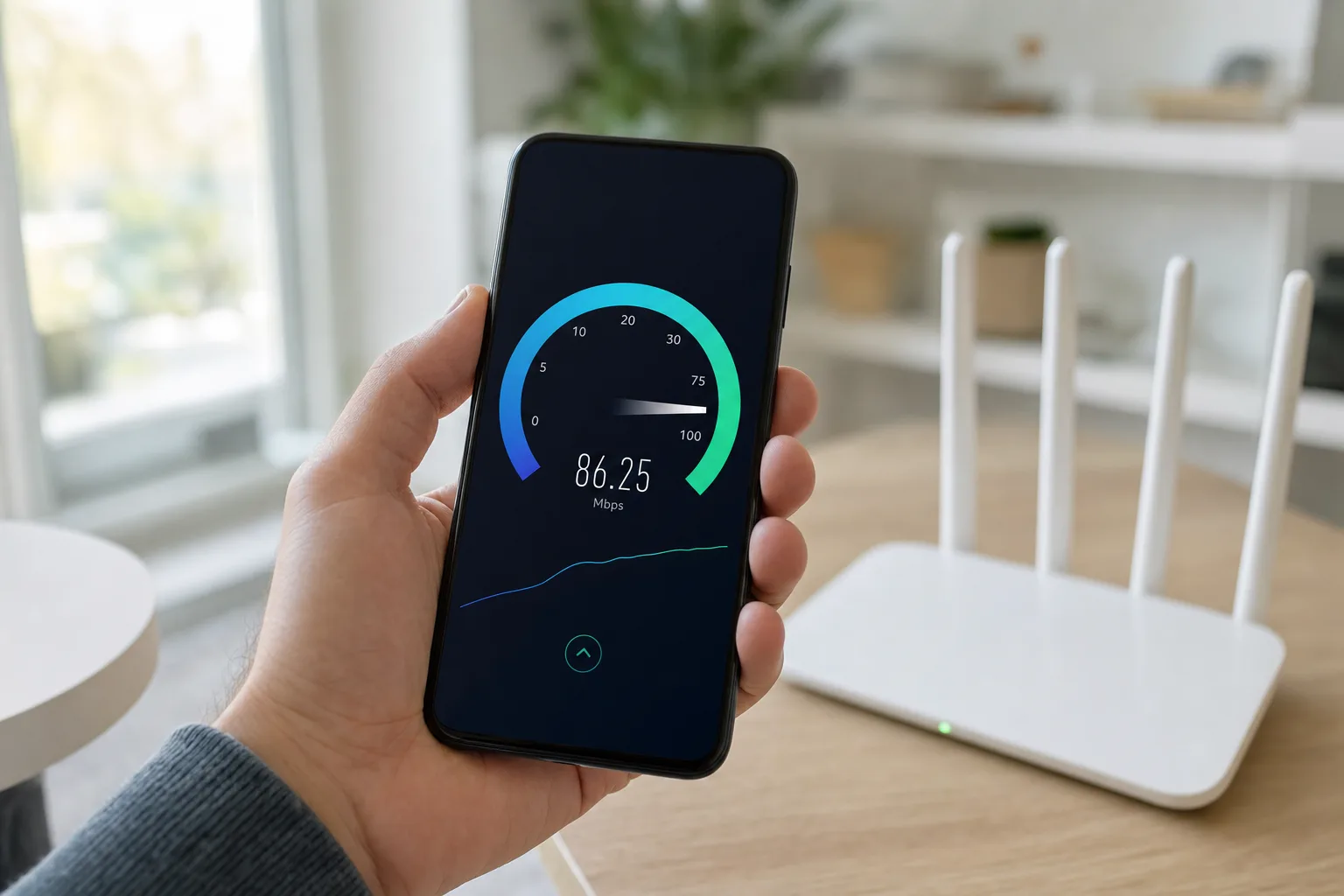 Hastighetstest på smartphone