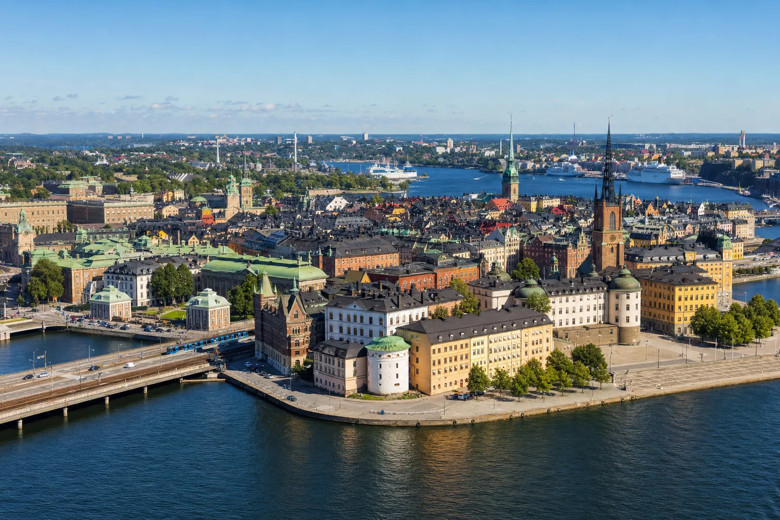 Stockholm city med Gamla Stan och Riddarfjärden
