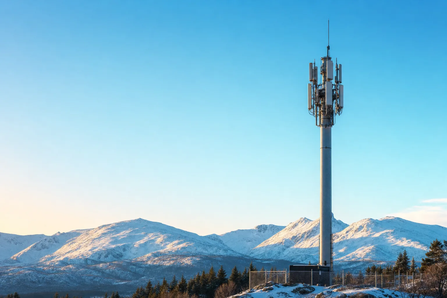 5G-mast mot nordisk himmel